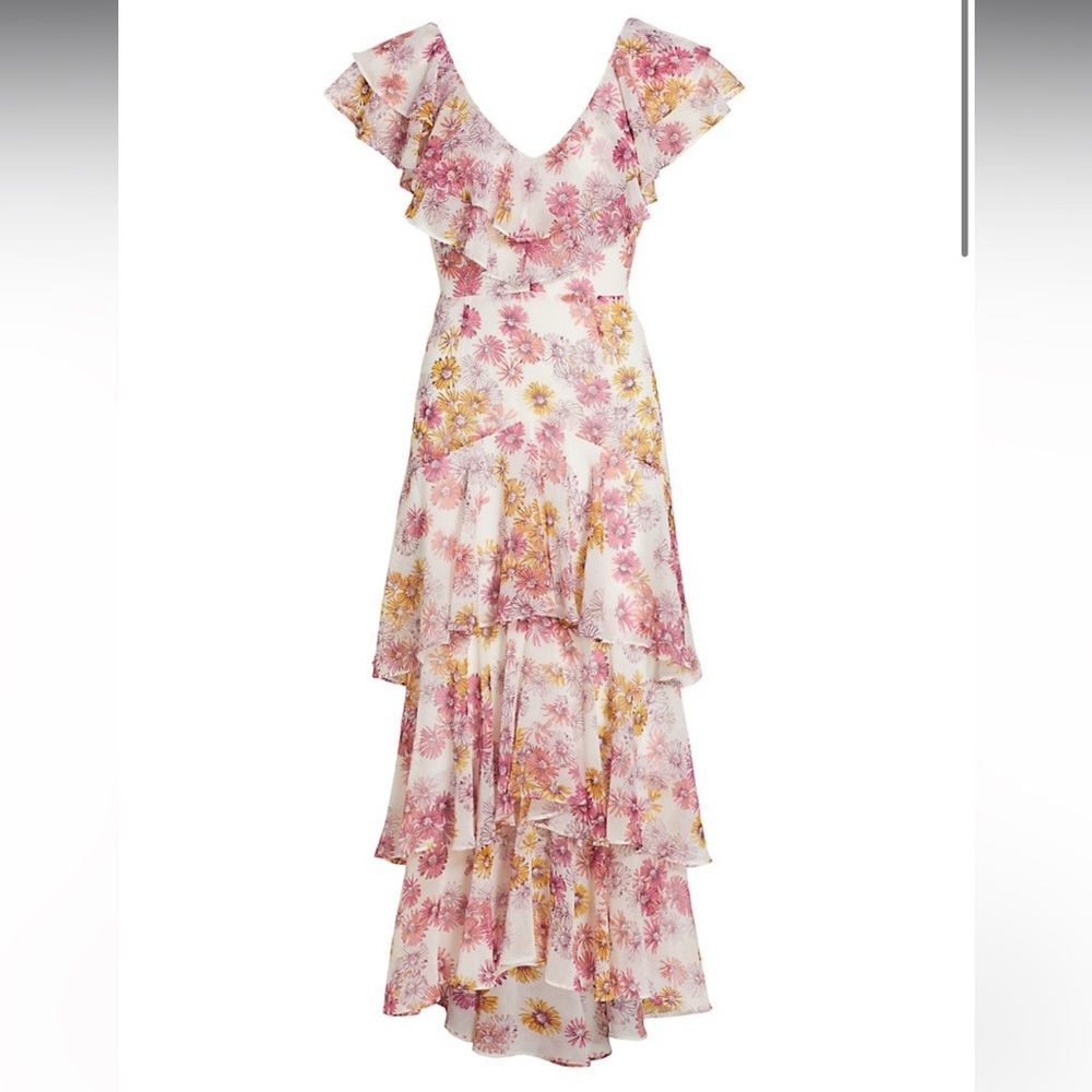 NWT Wayf - Floral Ruffle Midi Dress